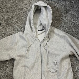 Light gray (Lightly worn) Brandy Melville Zip Up. One size fits all.